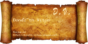 Donáth Vitus névjegykártya